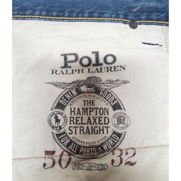 Polo Ralph Lauren Jeans 50x32 NWT The Hampton Relaxed Straight Denim Made Mexico - Picture 14 of 15